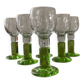 Set of 6 vintage stemmed glasses