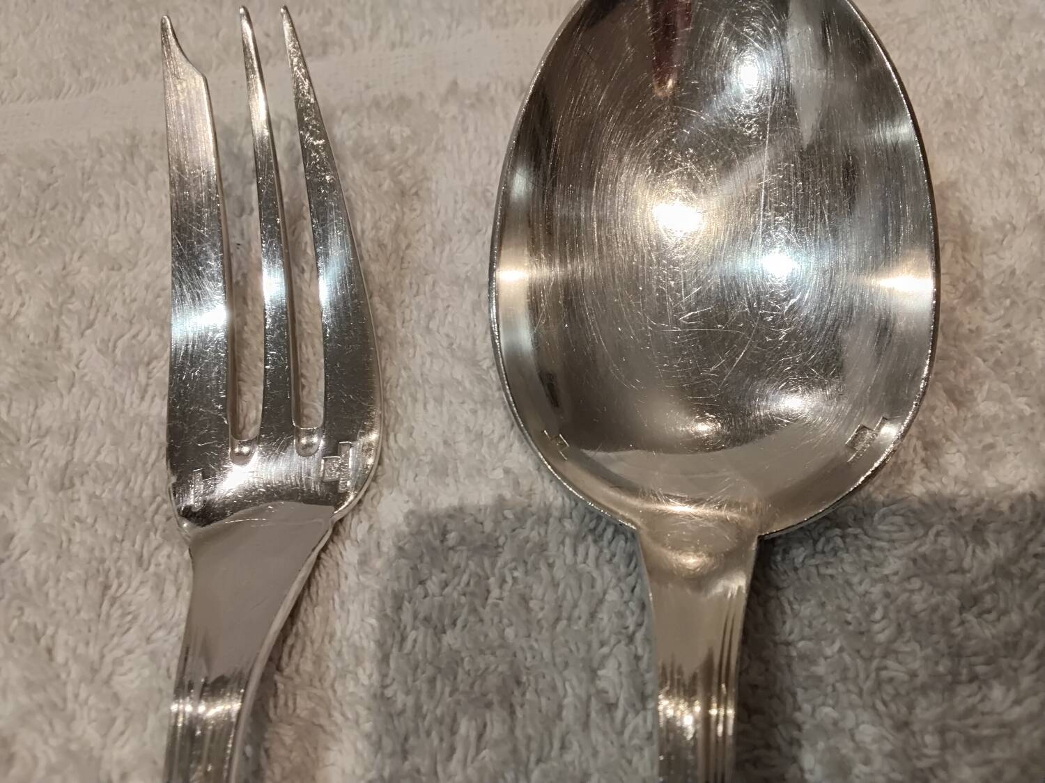 Fourchette cuillere a ragout métal argenté orfèvre Christofle Spatours