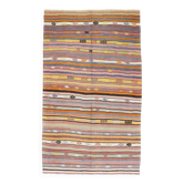 Kilim Vintage Anatolien Rayé – Tons Pastel Multicolores, Style Bohème