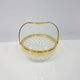 Transparent crystal basket with a gold-plated metal handle, Walther Glas, G