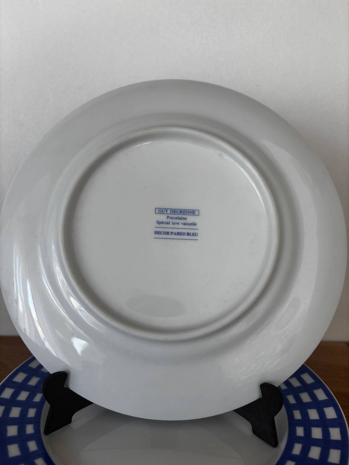 Lot de 3 assiettes à dessert Guy Degrenne Paréo bleu
