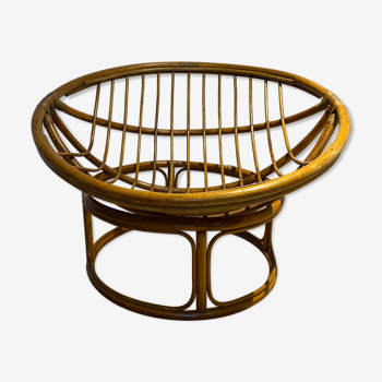 Papasan armchair in vintage rattan