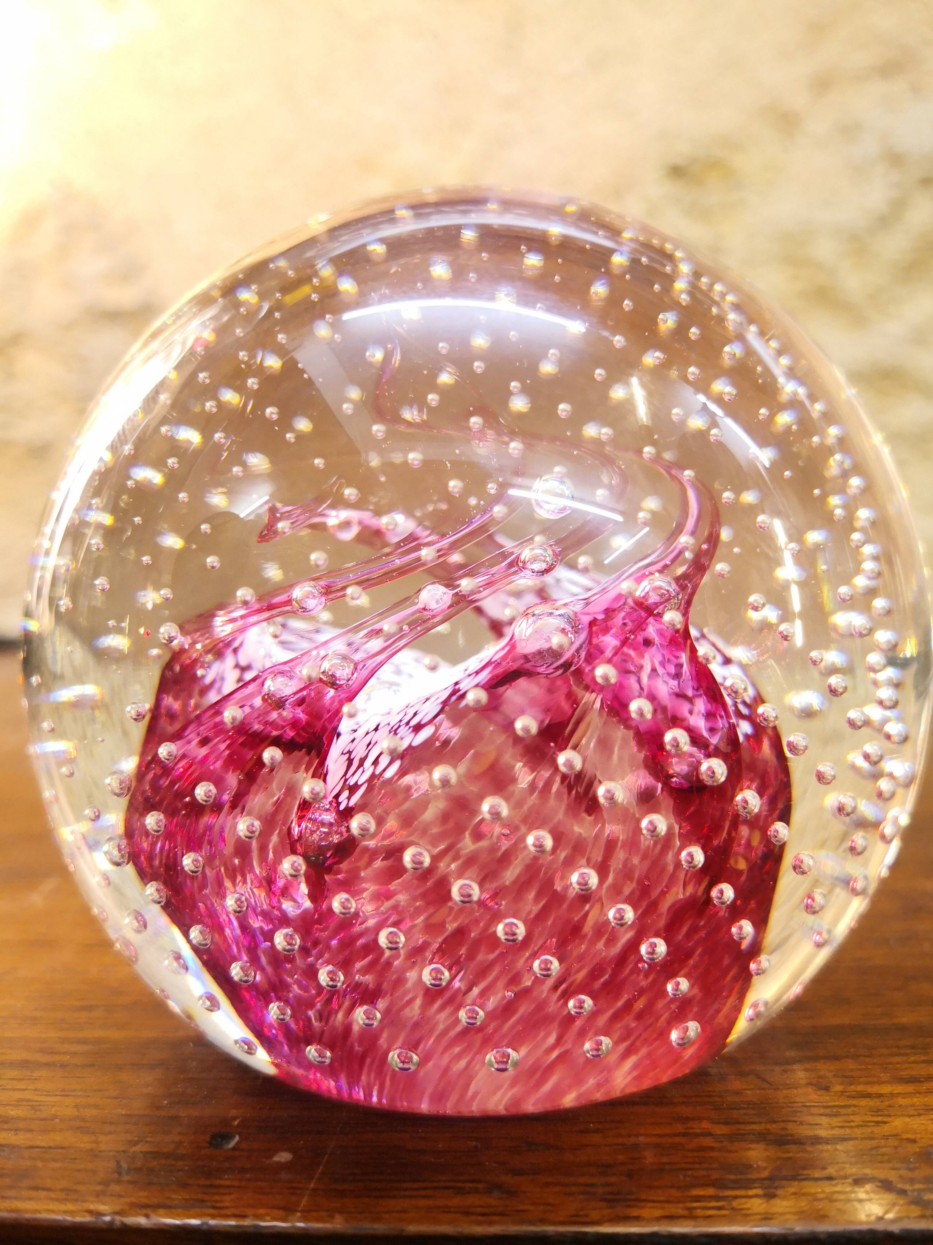 Pink paperweight, Caithness sulphide