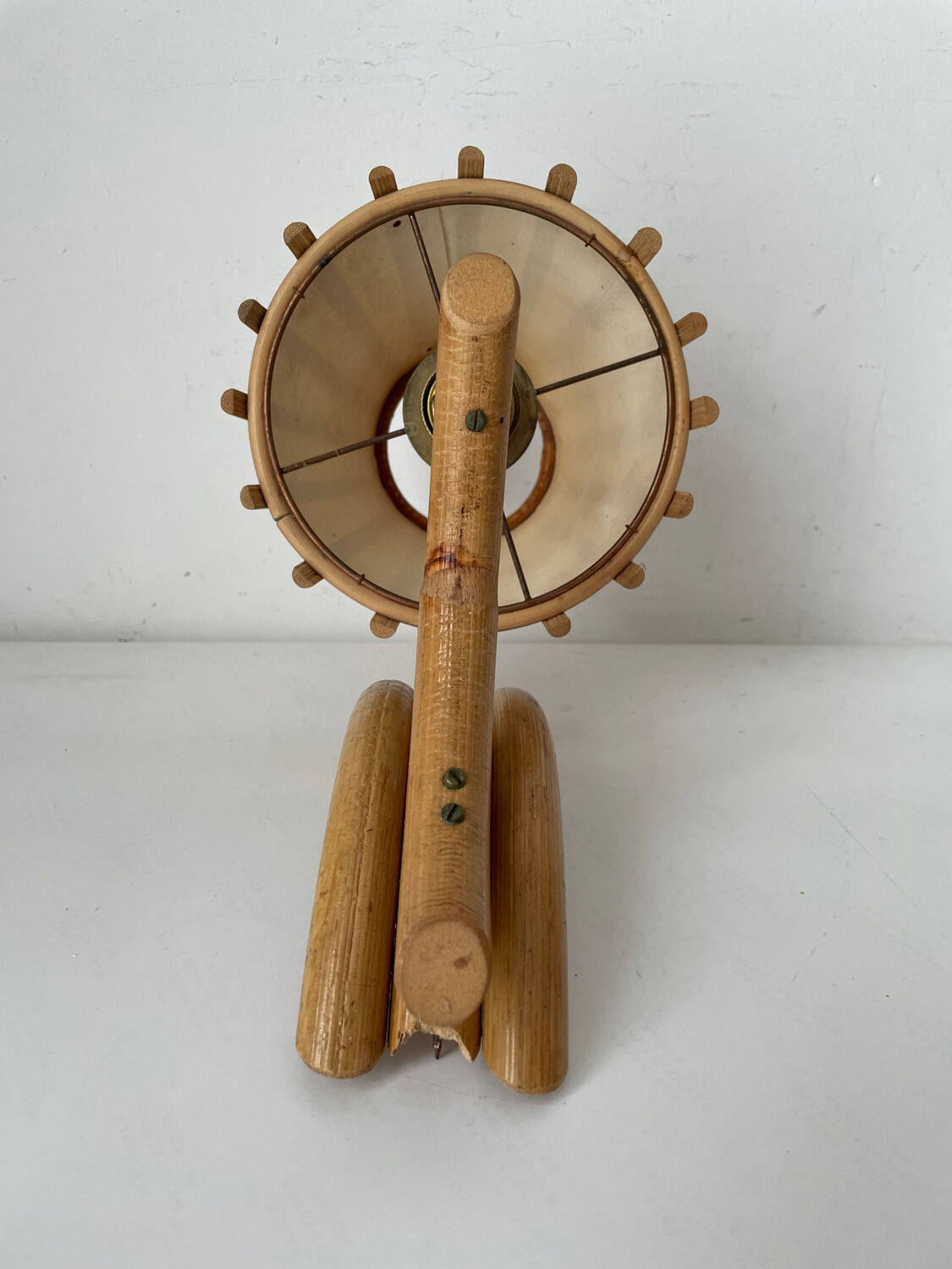 Vintage bamboo wall lamp