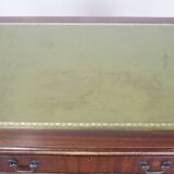 English style chesterfield desk with patina and a green leather top
