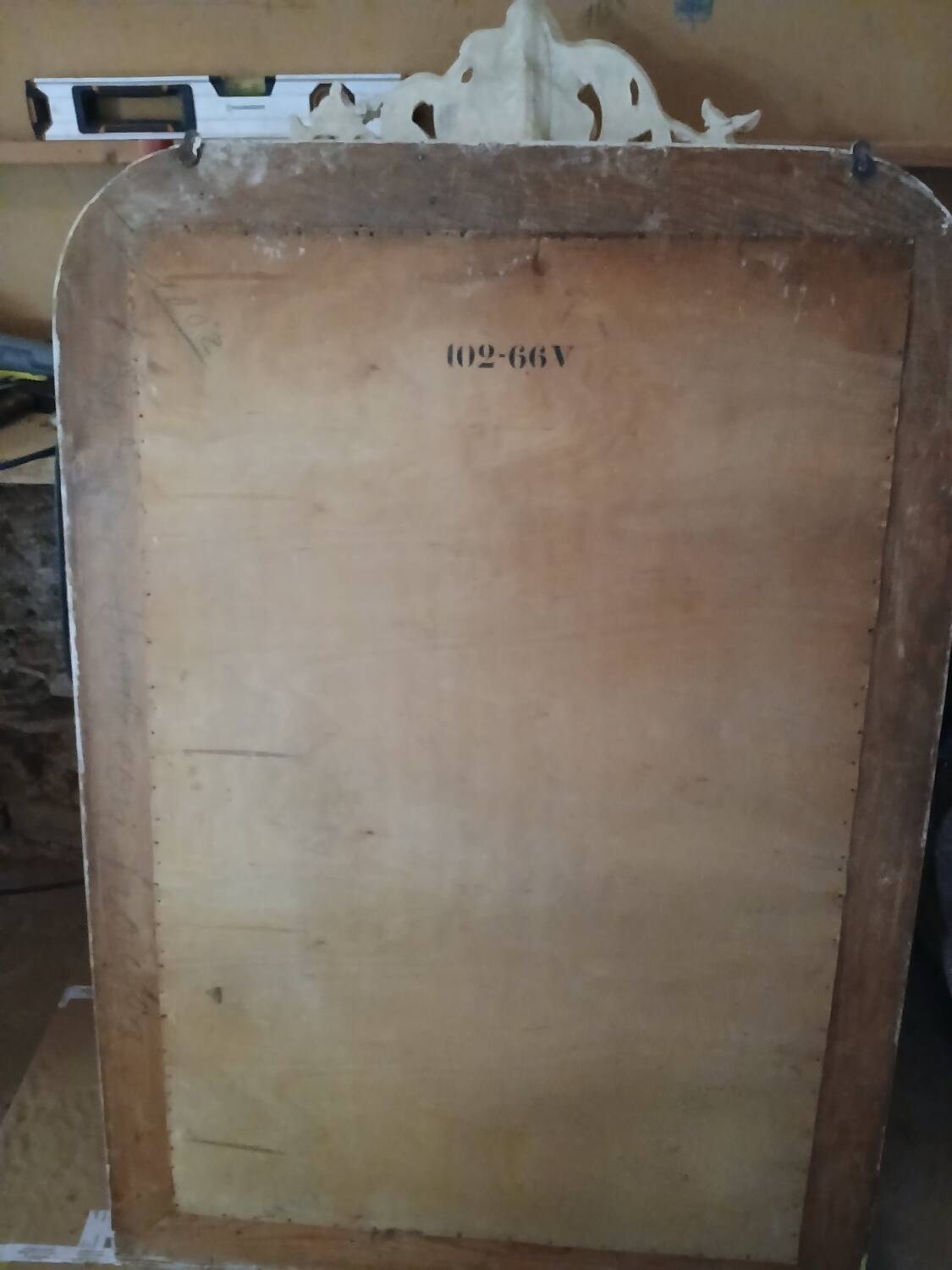 Antique carved wooden mirror