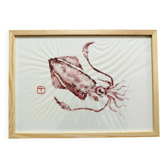 Gyotaku of a small squid