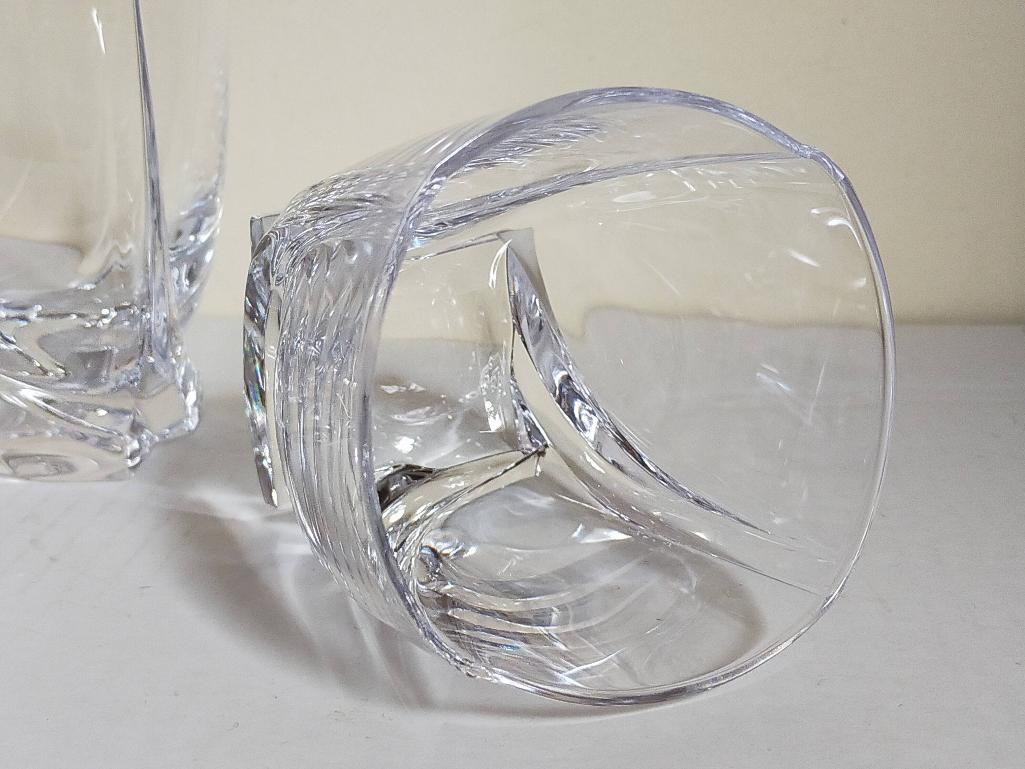 Five vintage crystal whiskey glasses