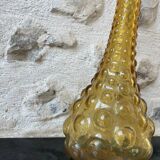 Amber-colored Empoli glass bottle/vase, 1970s
