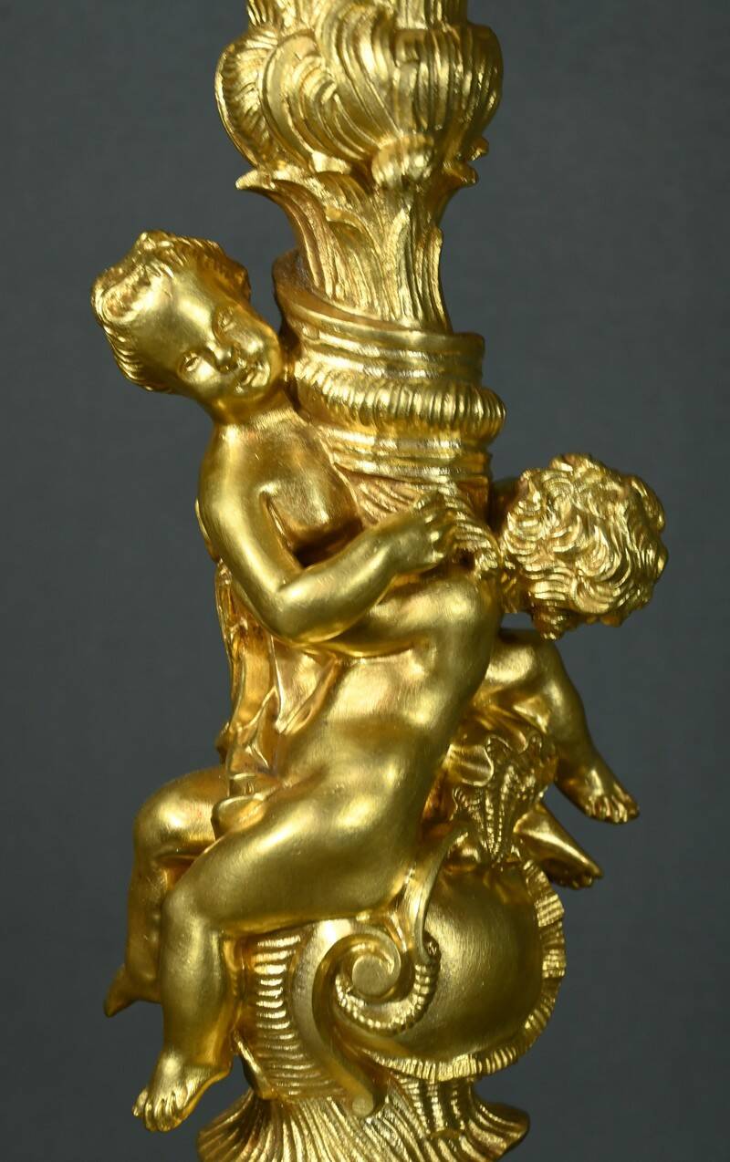 Bronze Candelabra, after J-A. Meissonnier, Rococo style, Napoleonic era