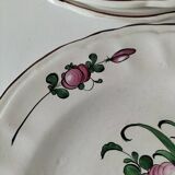 Trio of antique hand-painted plates
