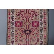 1970s Vintage Turkish Hand-Knotted Wool Cotton Beige Runner Rug 80x348