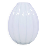 vase en verre blanc vintage à bulles