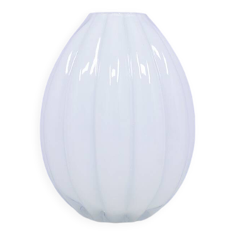vase en verre blanc vintage à bulles