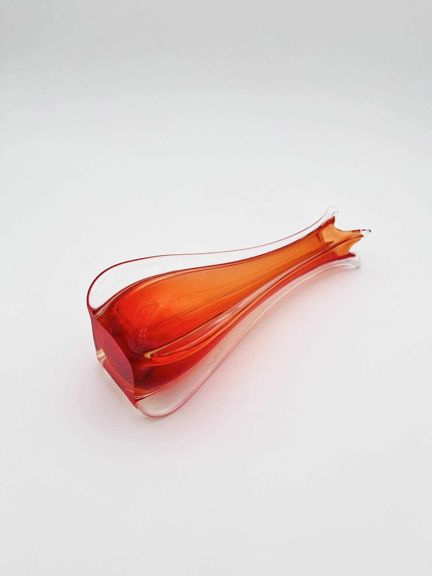 Murano Vase - Ouraline - Sommerso - Red & Yellow - 28cm