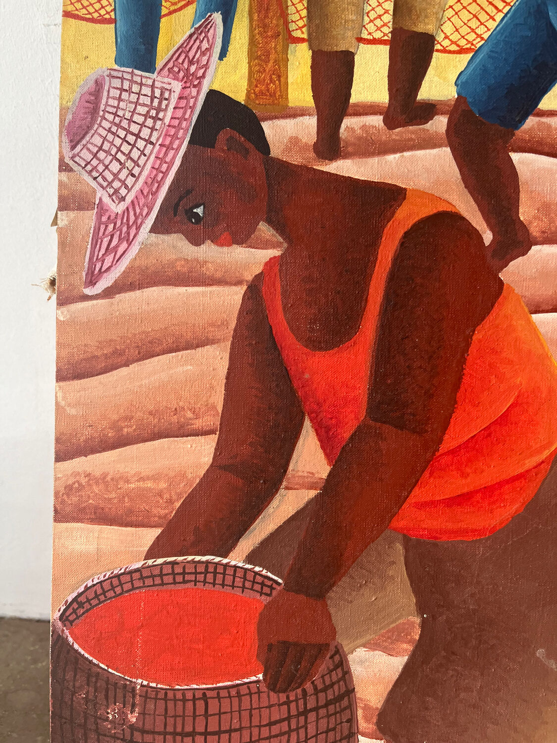 Brazilian fishing scene "Puxada de rede" signed