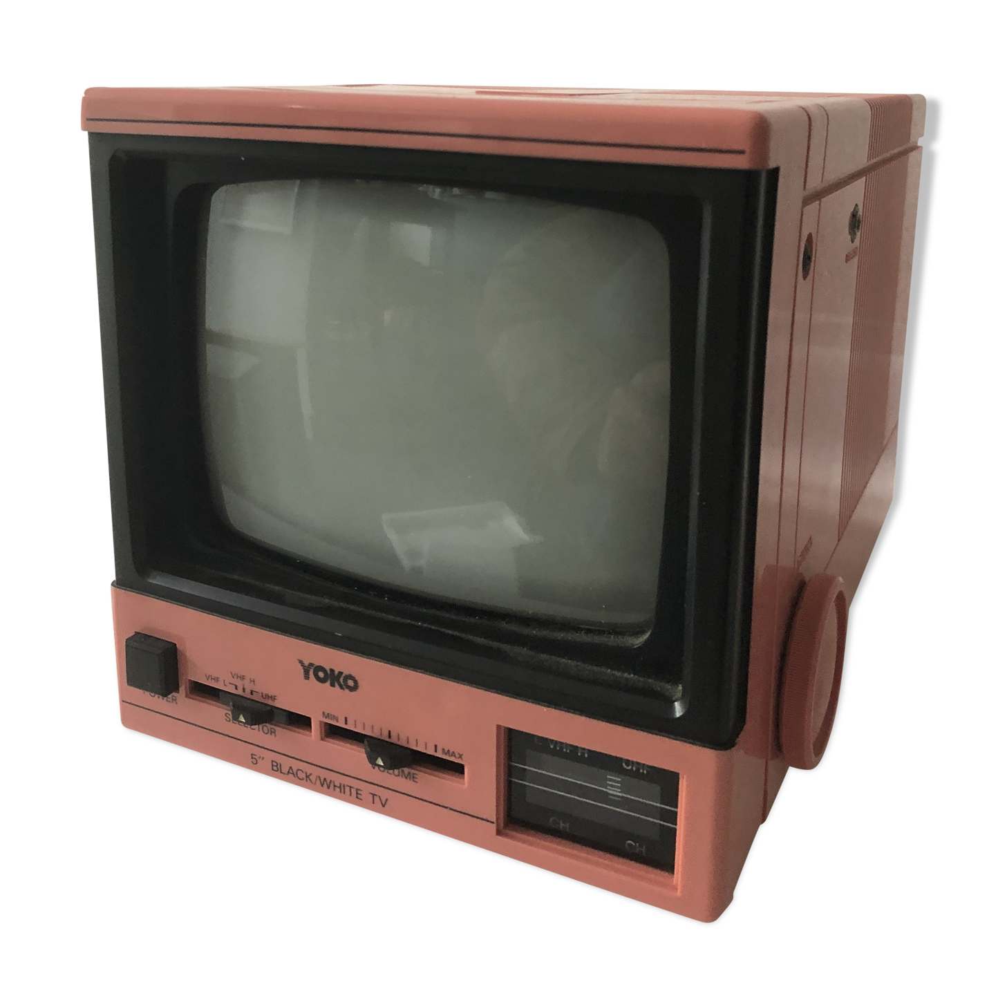 Portable pink TV 80s