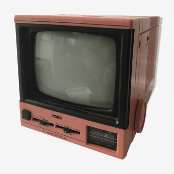 Télévision portative rose années 80