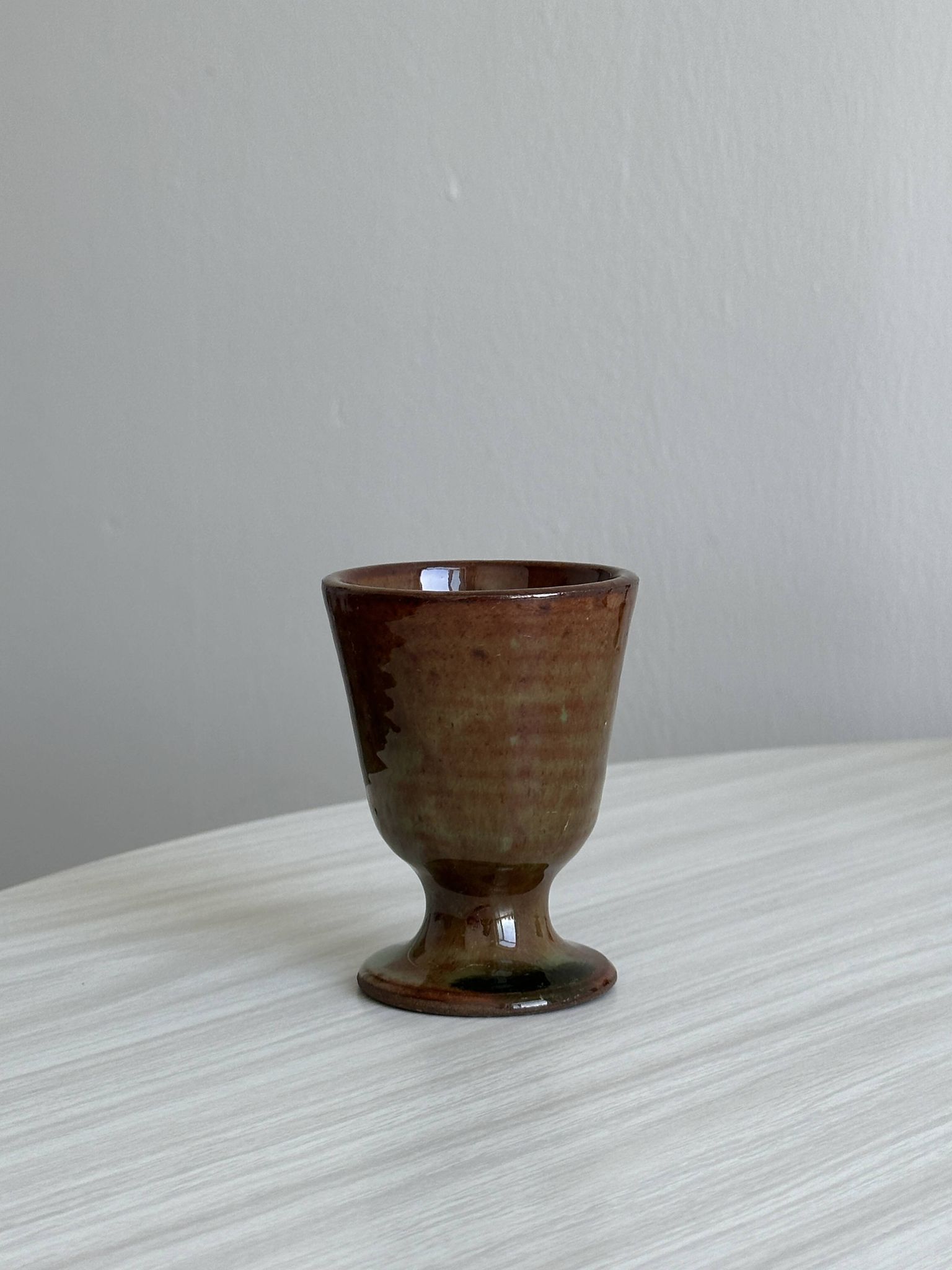 Set of 3 small enamelled ceramic mugs