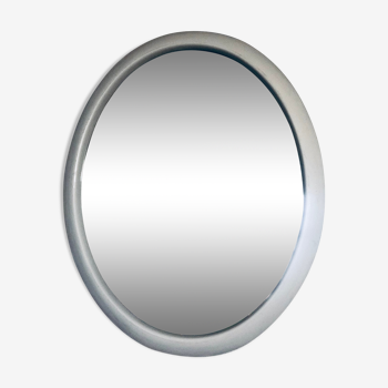 Miroir ovale blanc 1970s 45cm