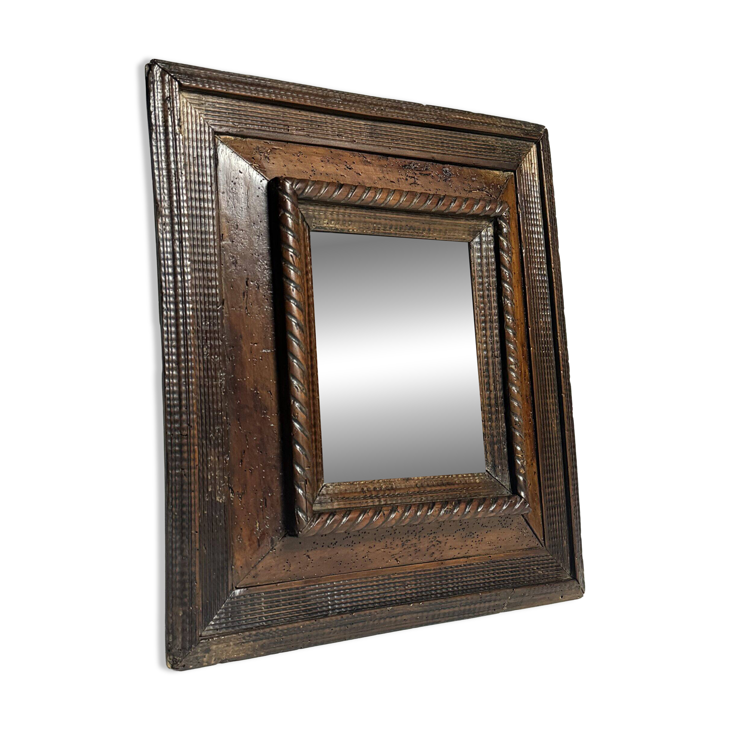Miroir à cadre ondulé du XVIIIe siècle
