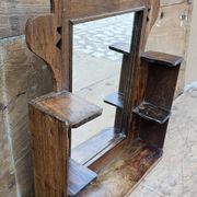 Ancien miroir - étagère Art déco en teck birman