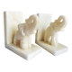 Elephant bookends in alabaster, Pair of elephant bookends.
