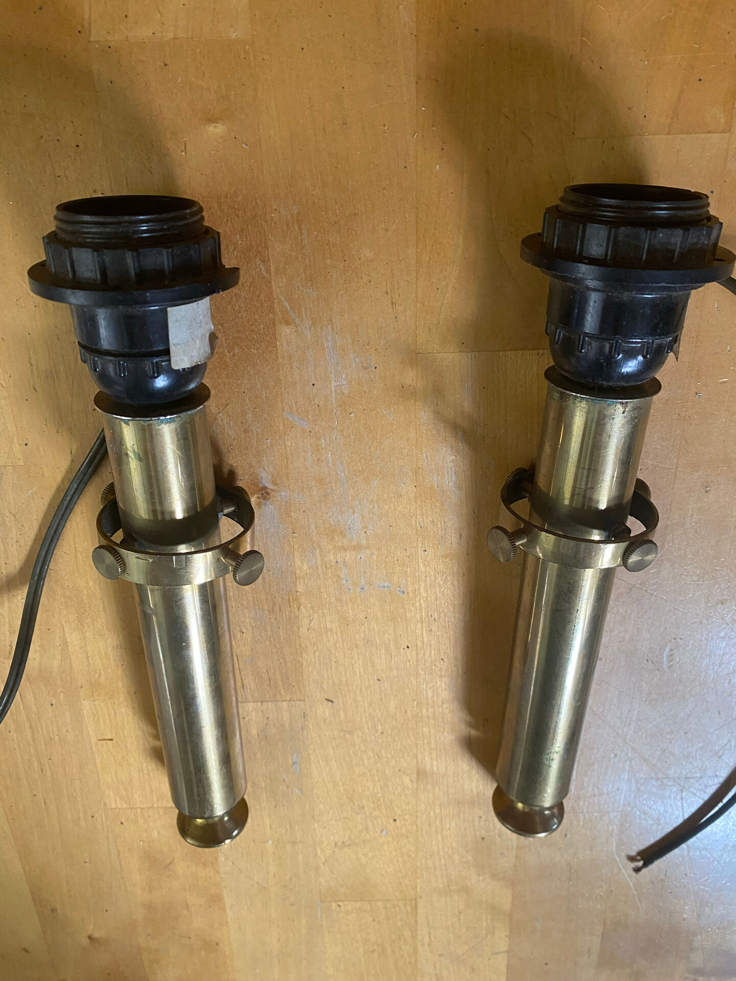 Pair of Antique Torch Style Candelabra Vintage Brass