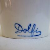 Glazed stoneware ceramic pitcher signed Dolphi, France