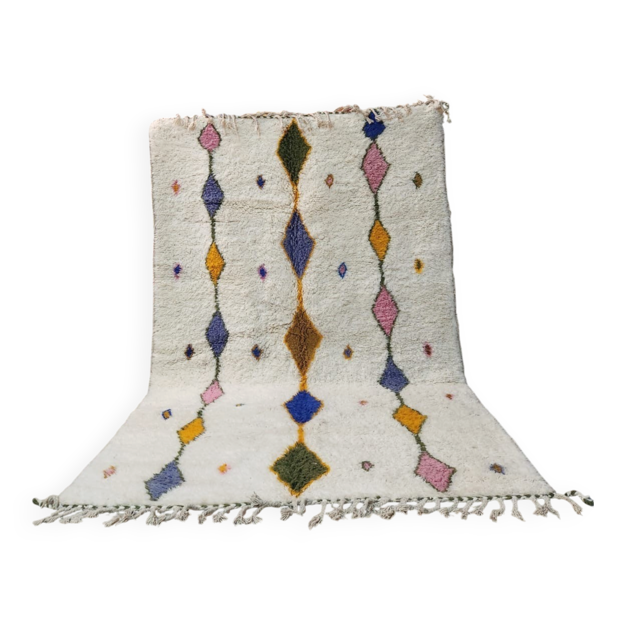 Large Azilal rug 300x200 cm in natural wool – Moroccan Berber rug