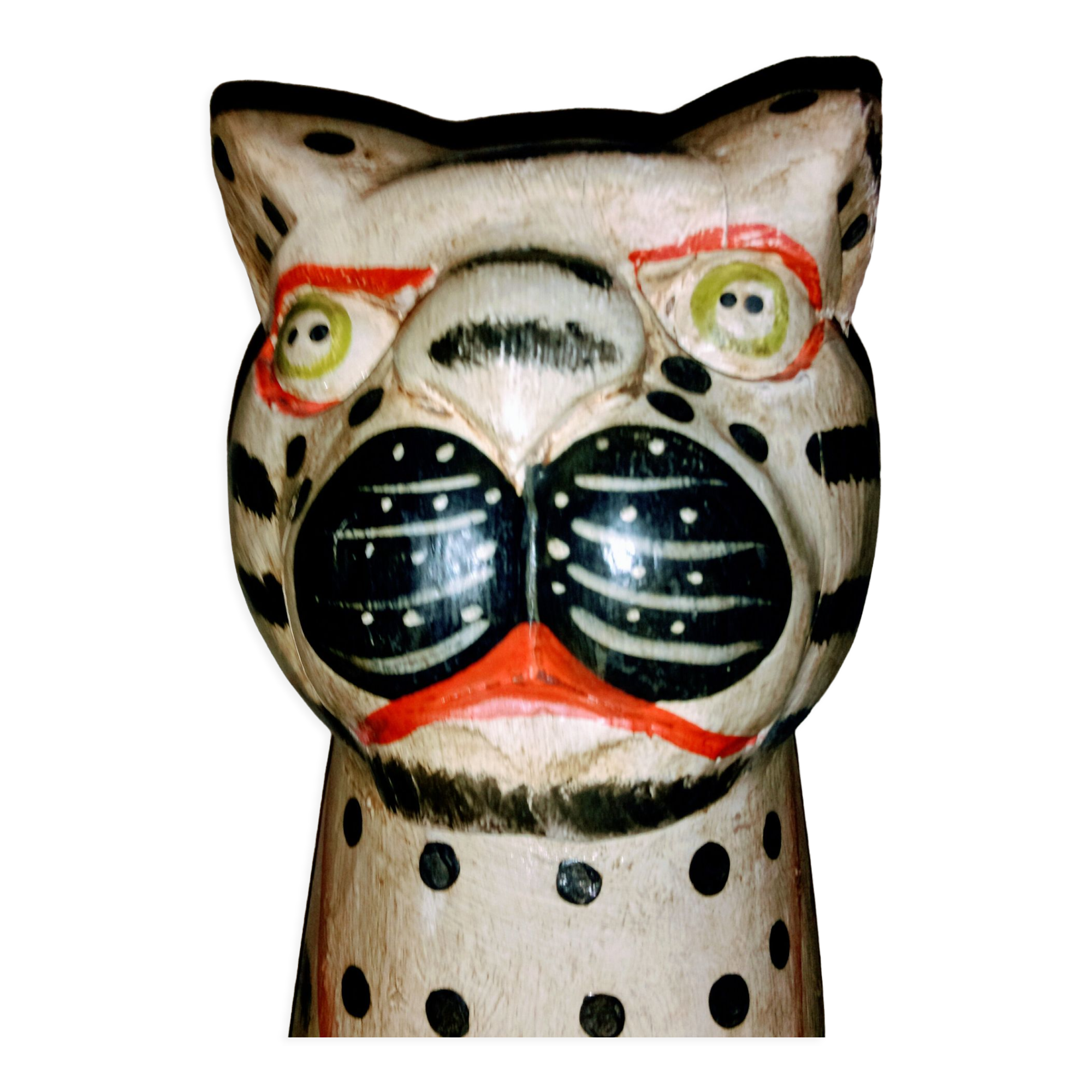 Sculture léopard bois type asiatique ancienne