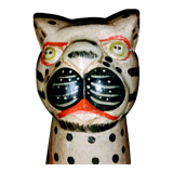 Sculture léopard bois type asiatique ancienne