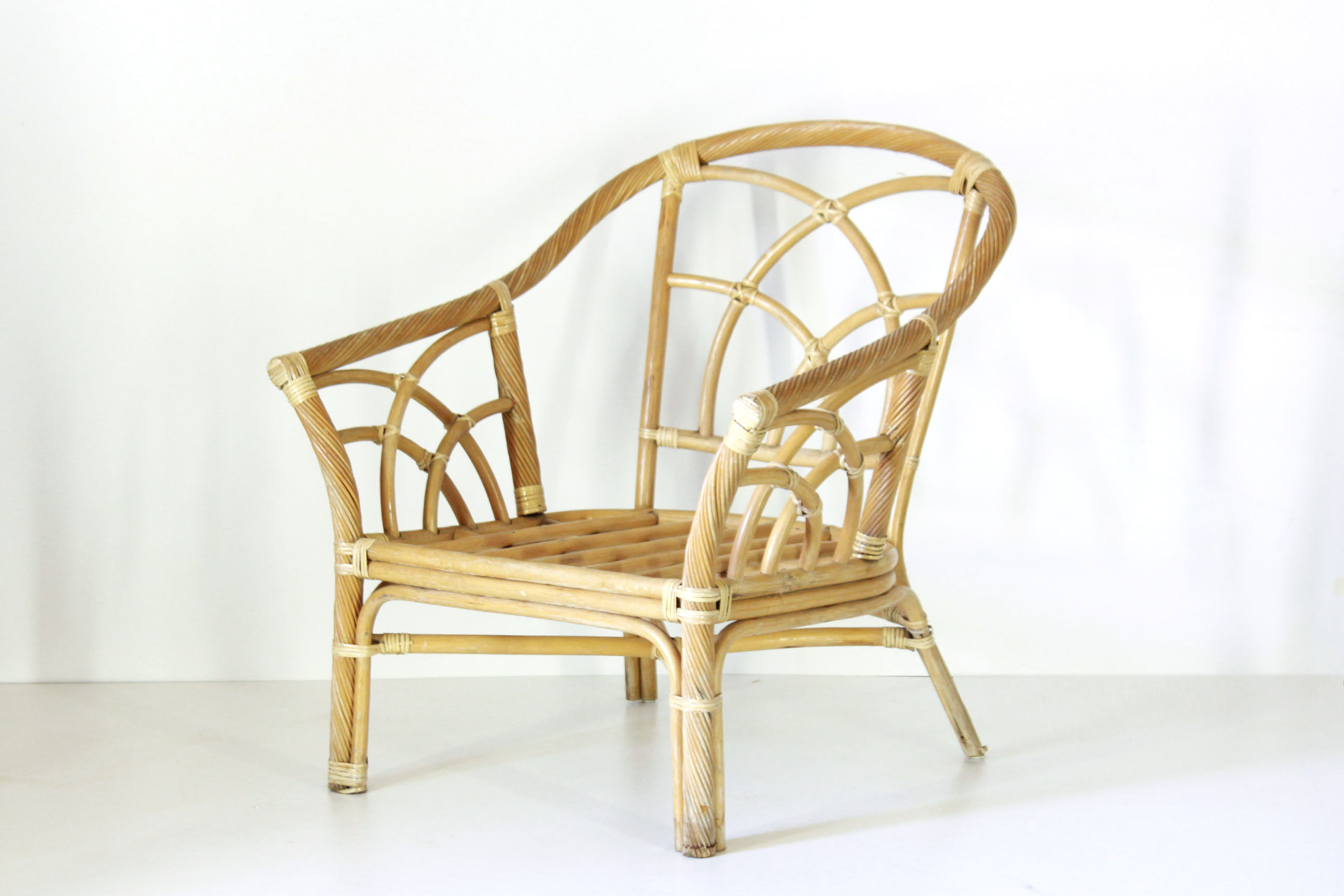 1970s vintage bamboo garden armchair