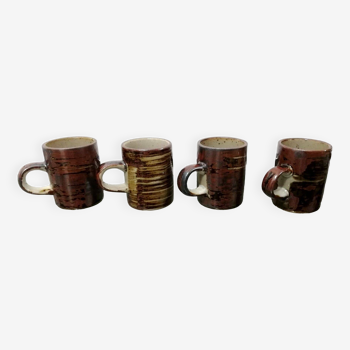 4 stoneware espresso cups