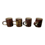 4 stoneware espresso cups