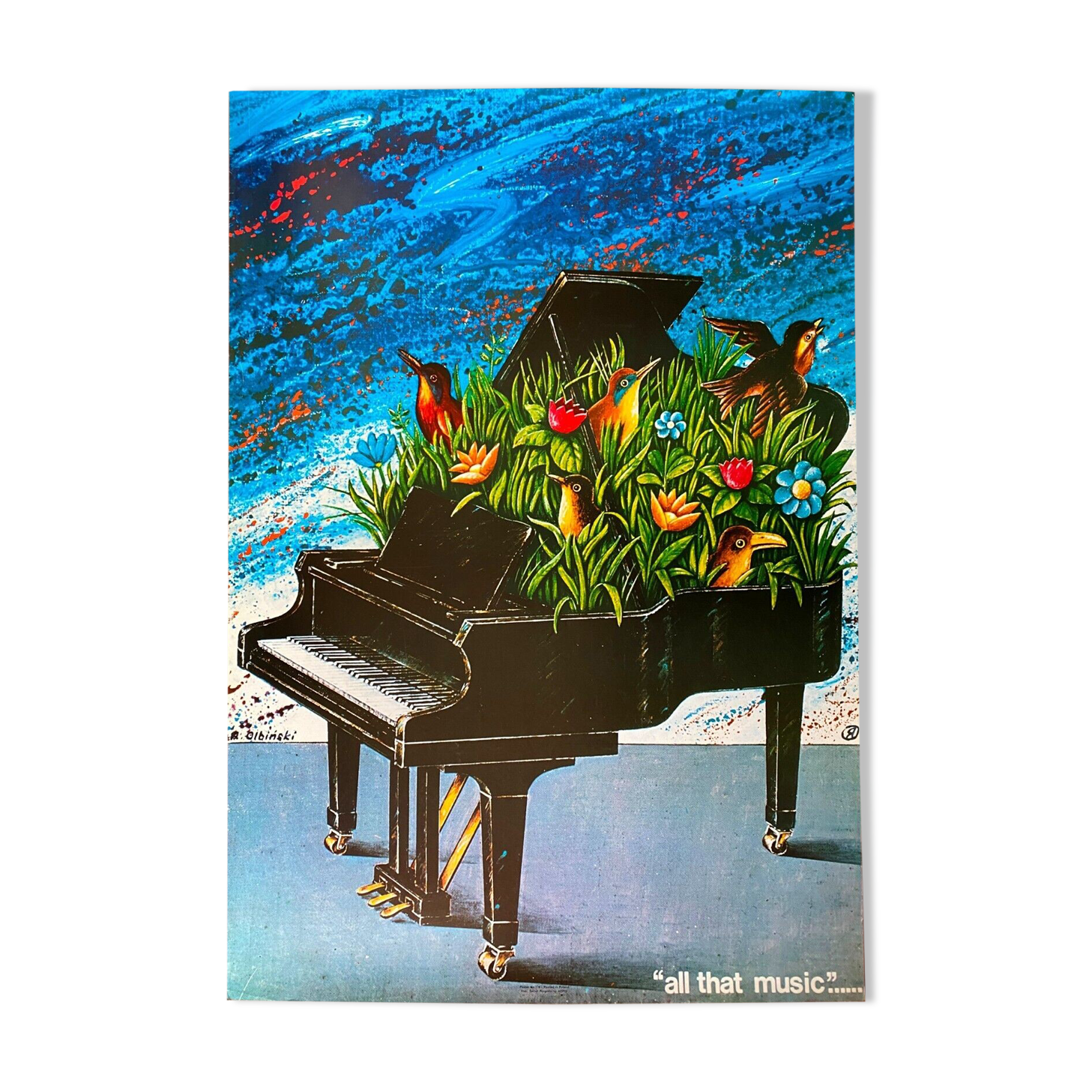 Original Polish poster "All that music" Olbinski 1978
