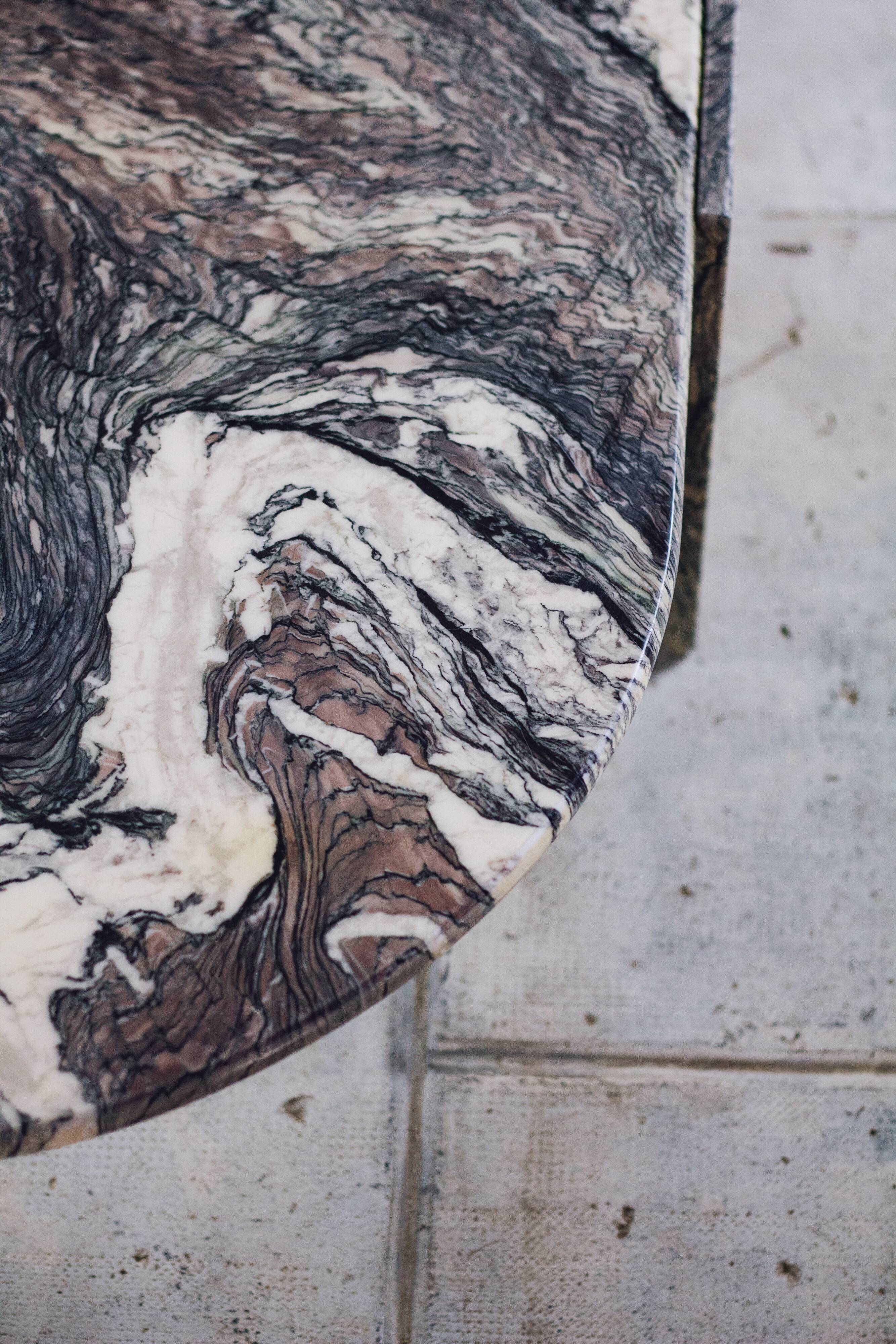 Eye-shaped marble coffee table by Roche Bobois, 1970