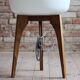 Floor Lamp, White Glass Lampshade, Wooden Base, Space Age, Midcentury