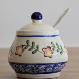 Ceramic jam pot with floral decoration