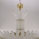 Italian Murano Glass Feather Chandelier with Brass Details