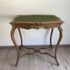 GAME TABLE STYLE LOUIS XV WOOD CARVED CIRCA 1900 GREEN CARPET 2 COMPARTMENTS