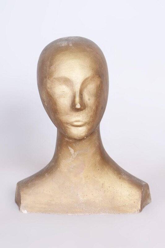 Mid-Century Modern Bust in Patinated Plaster, Czech, 1960s