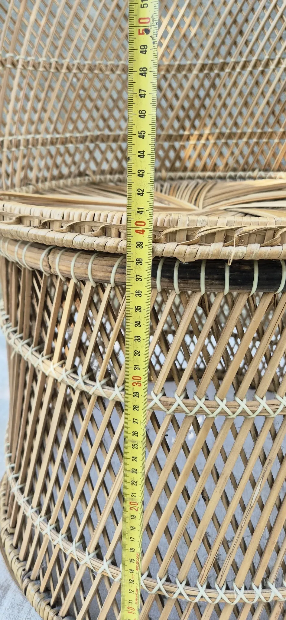 Vintage woven rattan/basket barrel chair