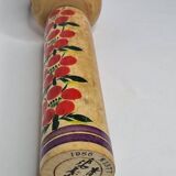 Vintage Japanese Kokeshi doll dated 1986, signed and numbered, floral decoration, 34 cm