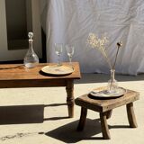 Petrified wood catchall or dish, beige with a brown spot in the centre, D24-27 -377.