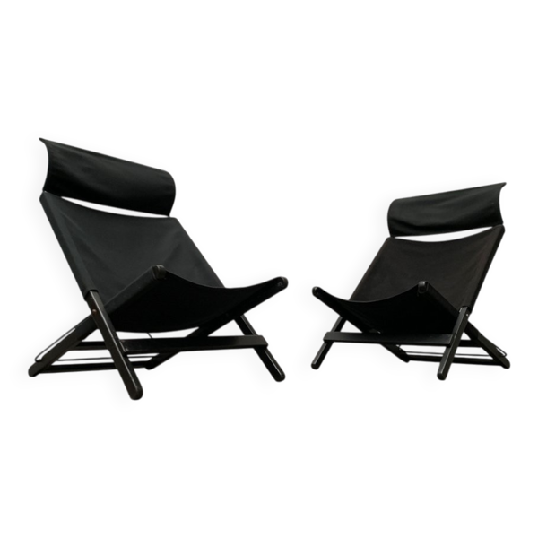 Paire de chauffeuses pliantes modèle Hestra par Tord Björklund pour Ikea, années 1980