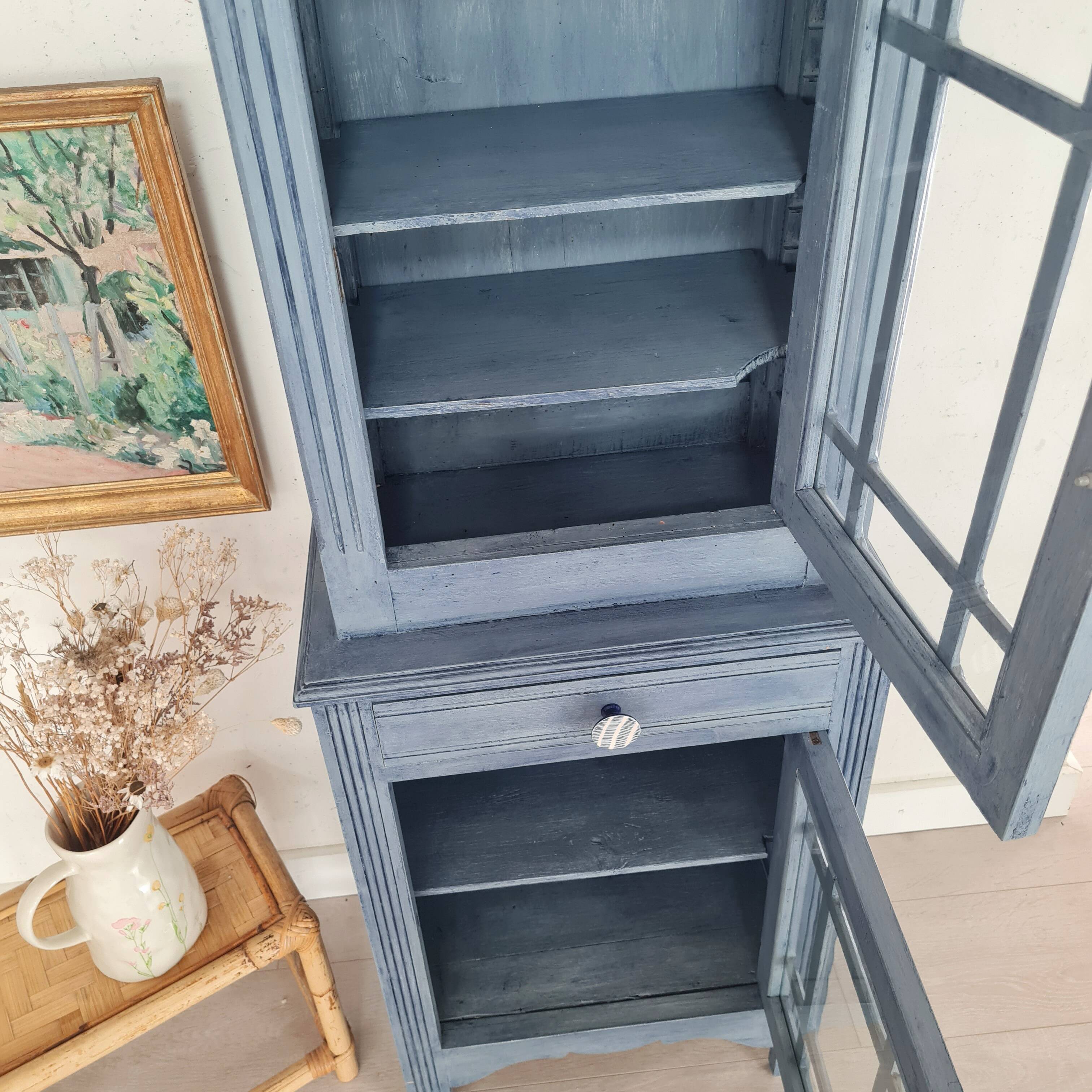 50s display case - small blue dresser