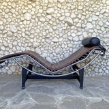 LC4 brown leather by Le Corbusier, Jeanneret & Perriand, Cassina, 1980