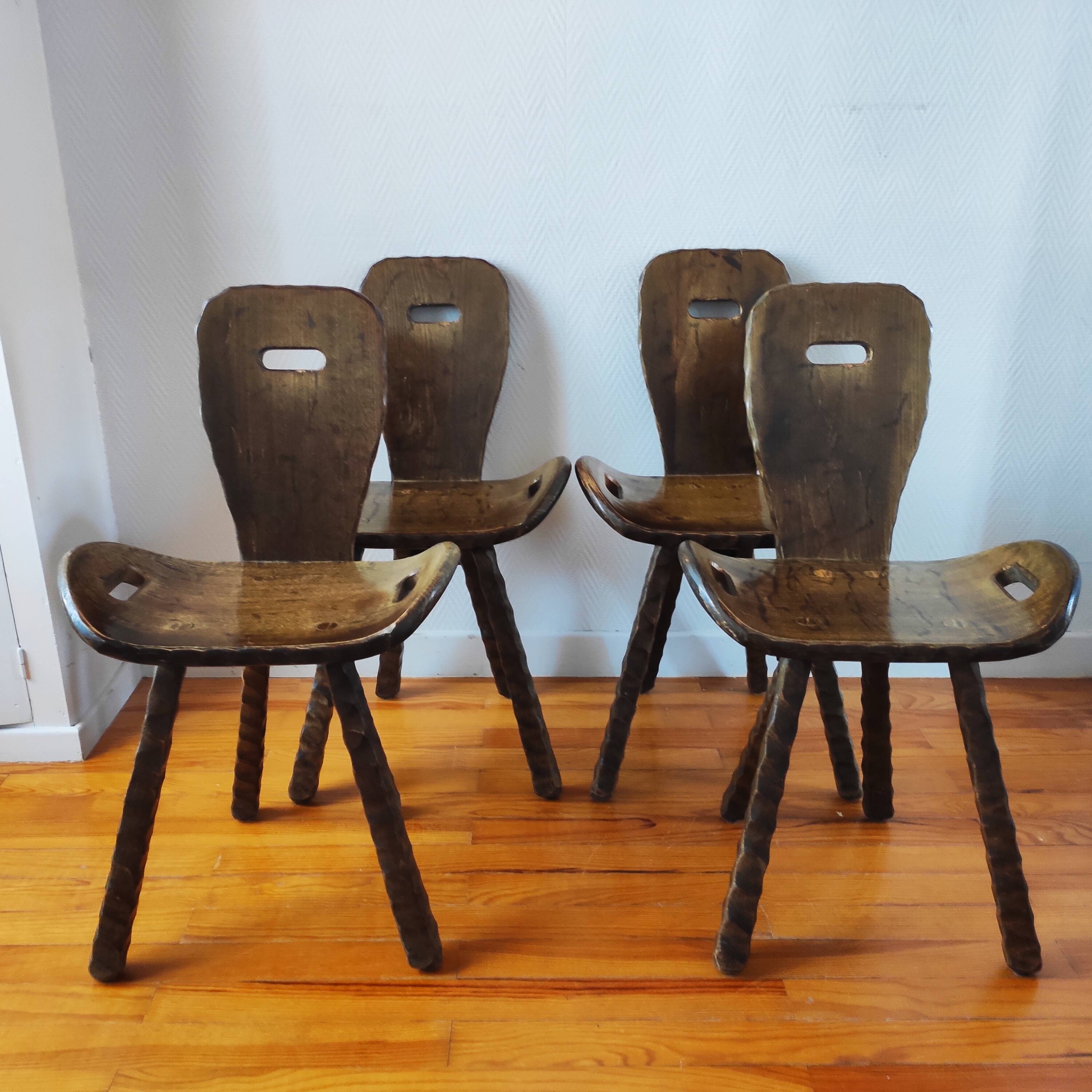 French brutalist vintage chairs from the 60s-70s.