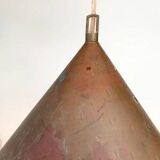 Brutalist suspension, hammered copper, E.S Horn Aalestrup Denmark, 1950-60